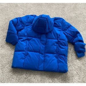 Men’s Hooded Puffer Coat Blue Size 3X Big NWT